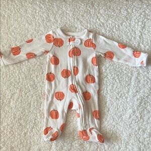 Carter's Orange Pumpkin Print Footie